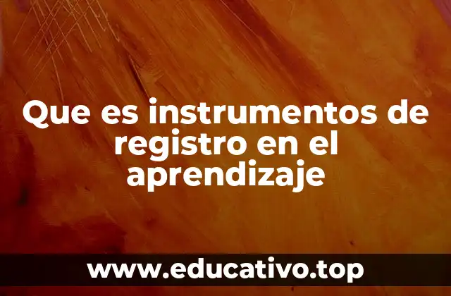 Que es instrumentos de registro en el aprendizaje