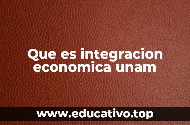 Que es integracion economica unam