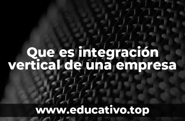 Que es integración vertical de una empresa