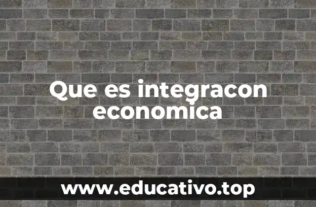 Que es integracon economica