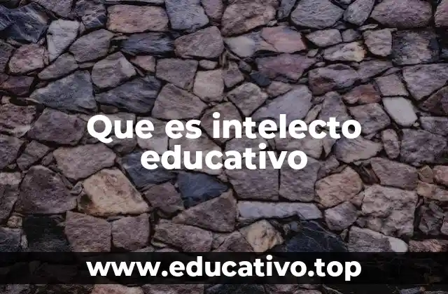 Que es intelecto educativo