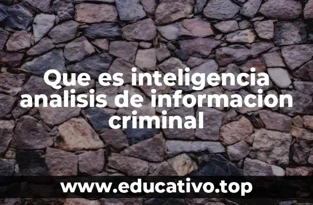 Que es inteligencia analisis de informacion criminal