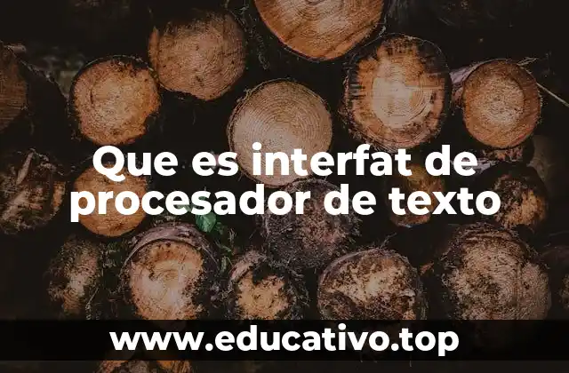 Que es interfat de procesador de texto