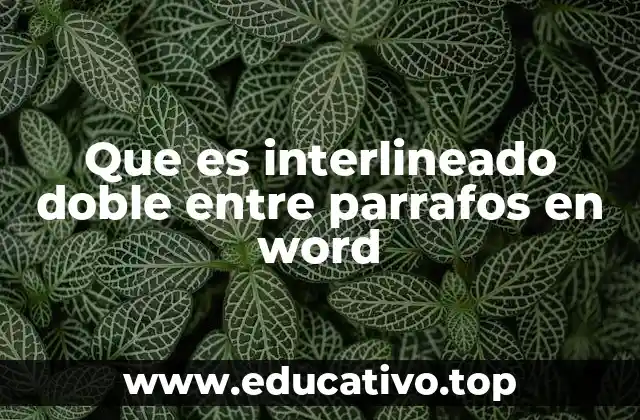 Que es interlineado doble entre parrafos en word