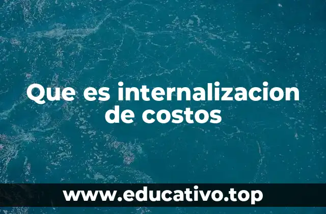 Que es internalizacion de costos