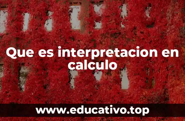 Que es interpretacion en calculo