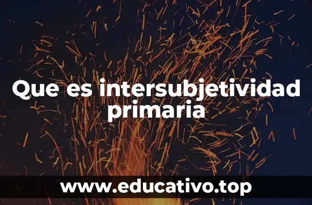 Que es intersubjetividad primaria