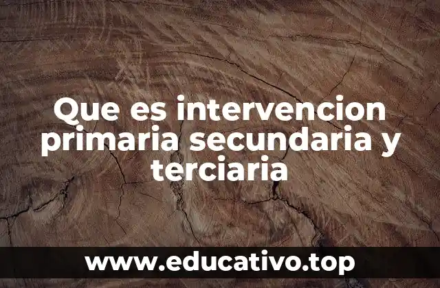 Que es intervencion primaria secundaria y terciaria