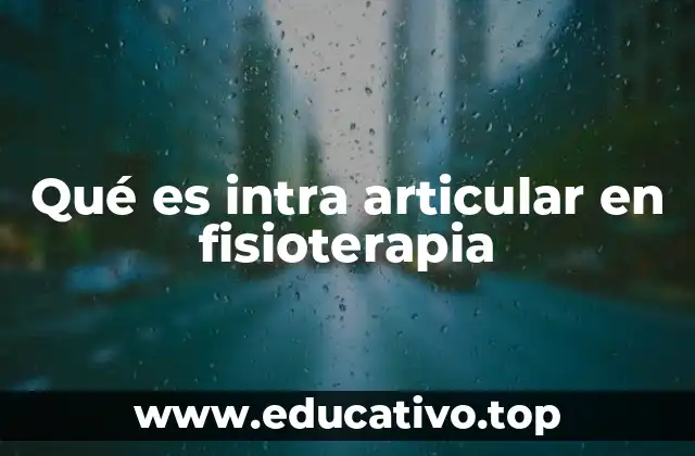 Qué es intra articular en fisioterapia