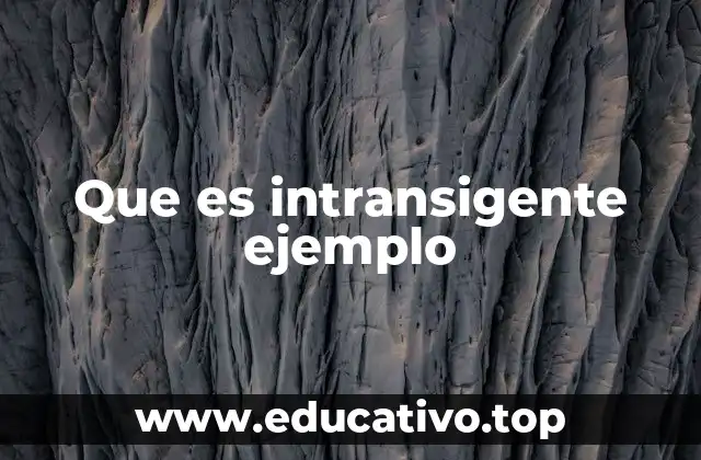 Que es intransigente ejemplo