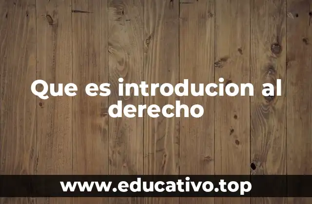 Que es introducion al derecho