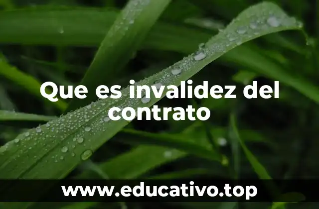 Que es invalidez del contrato