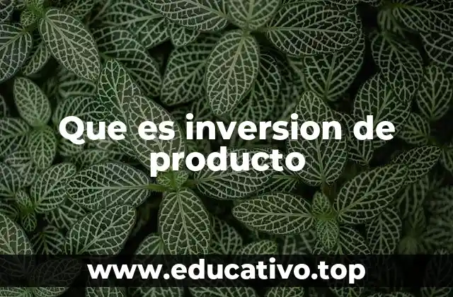 Que es inversion de producto