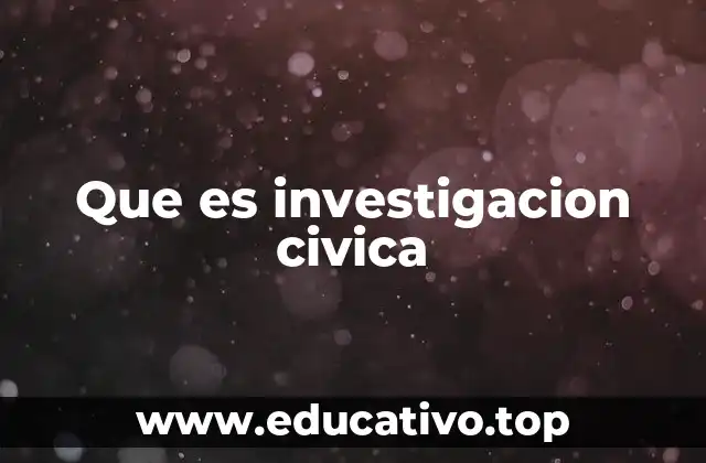 Que es investigacion civica
