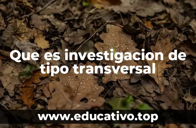 Que es investigacion de tipo transversal