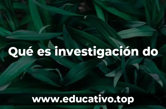 Qué es investigación do