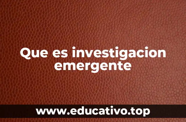 Que es investigacion emergente