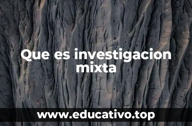 Que es investigacion mixta