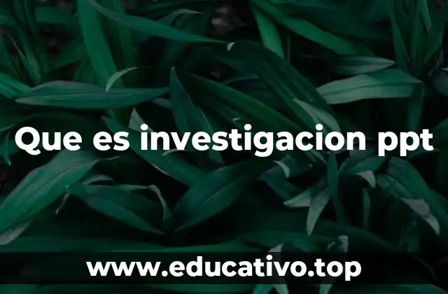 Que es investigacion ppt