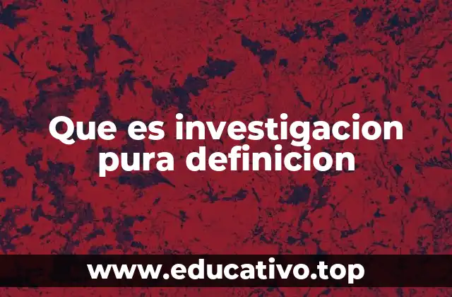 Que es investigacion pura definicion