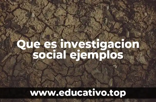 Que es investigacion social ejemplos