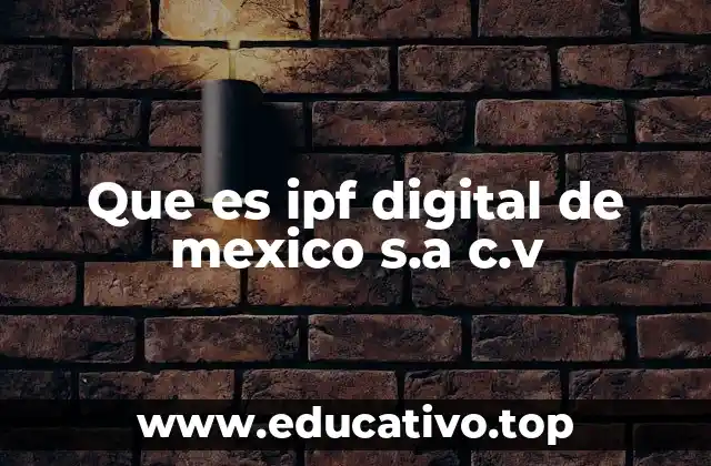 Que es ipf digital de mexico s.a c.v