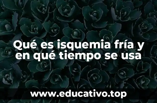 Qué es isquemia fría y en qué tiempo se usa