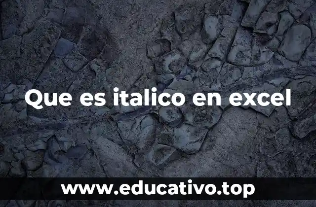 Que es italico en excel