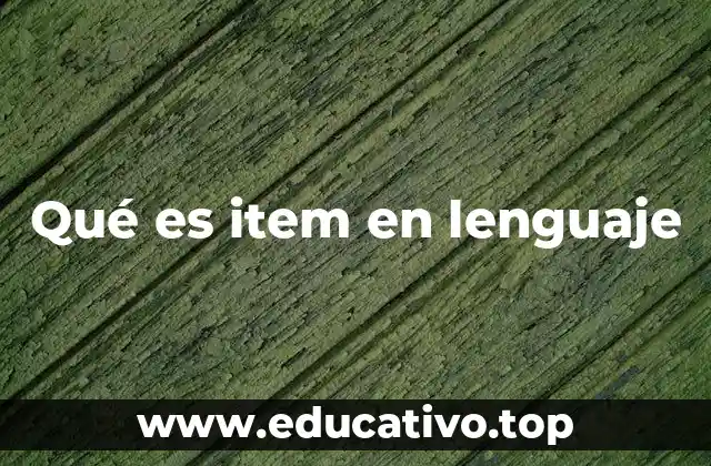 Qué es item en lenguaje