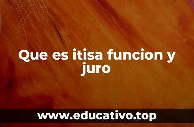 Que es itisa funcion y juro