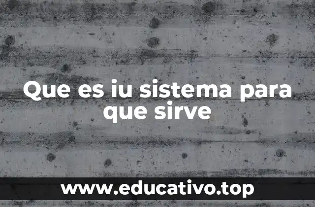 Que es iu sistema para que sirve