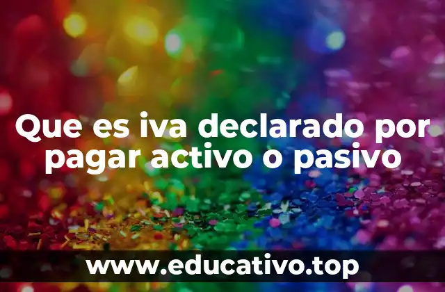 Que es iva declarado por pagar activo o pasivo