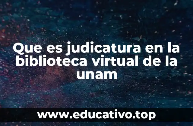 Que es judicatura en la biblioteca virtual de la unam
