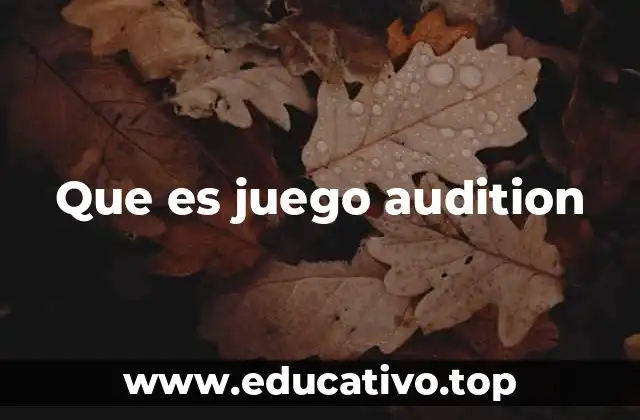 Que es juego audition