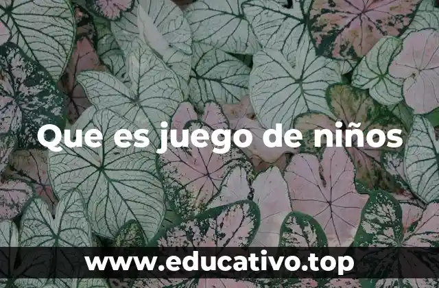 Que es juego de niños