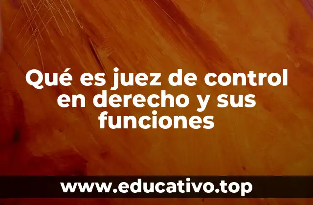 Qué es juez de control en derecho y sus funciones