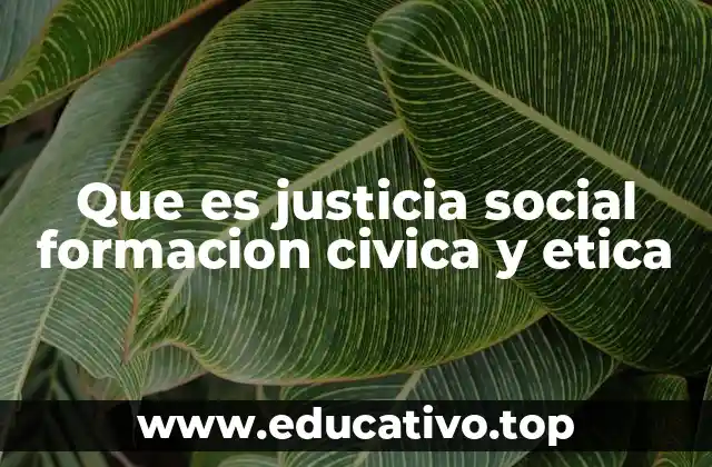 Que es justicia social formacion civica y etica