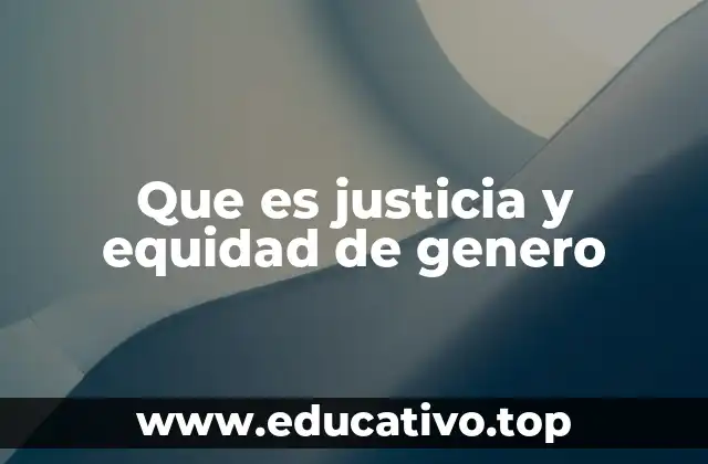 Que es justicia y equidad de genero