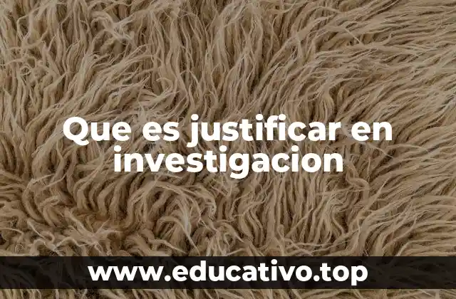 Que es justificar en investigacion