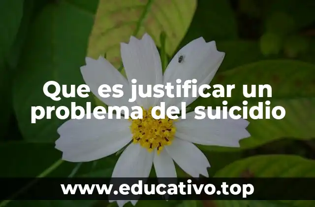 Que es justificar un problema del suicidio