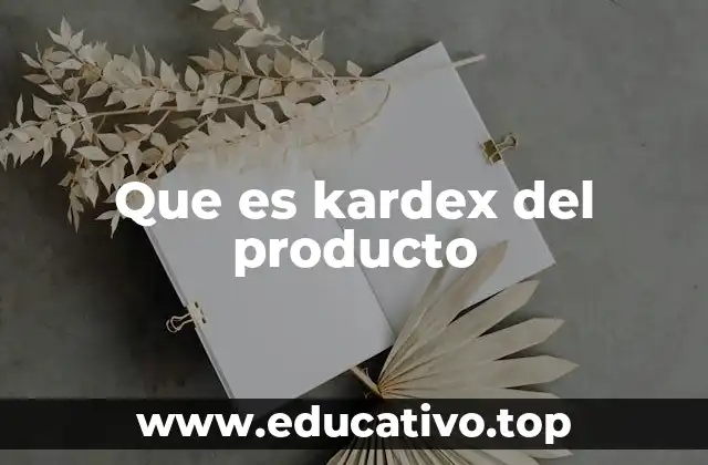 Que es kardex del producto
