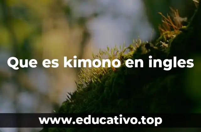 Que es kimono en ingles