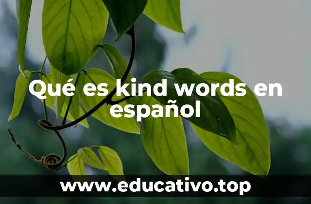 Qué es kind words en español