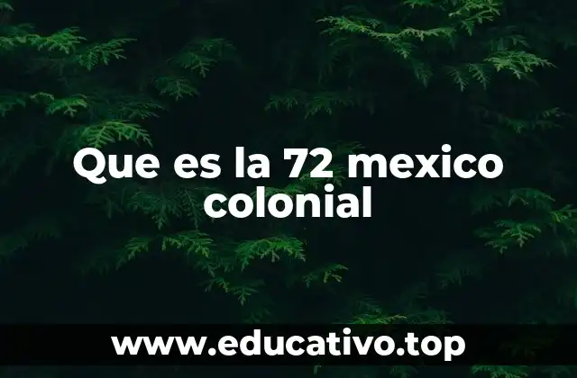Que es la 72 mexico colonial
