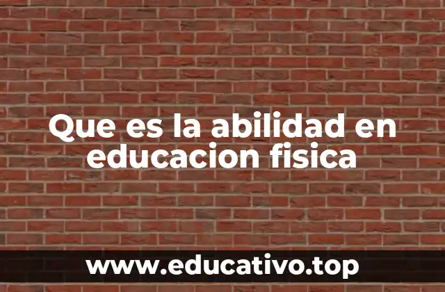 Que es la abilidad en educacion fisica