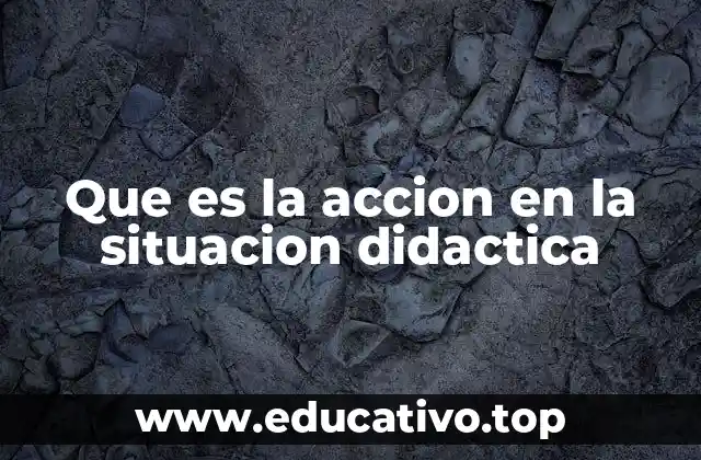 Que es la accion en la situacion didactica