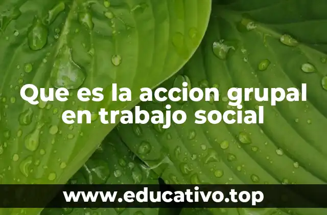 Que es la accion grupal en trabajo social
