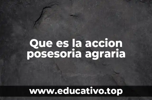 Que es la accion posesoria agraria