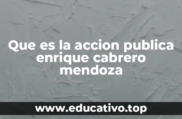 Que es la accion publica enrique cabrero mendoza