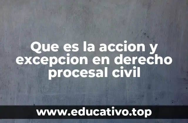 Que es la accion y excepcion en derecho procesal civil
